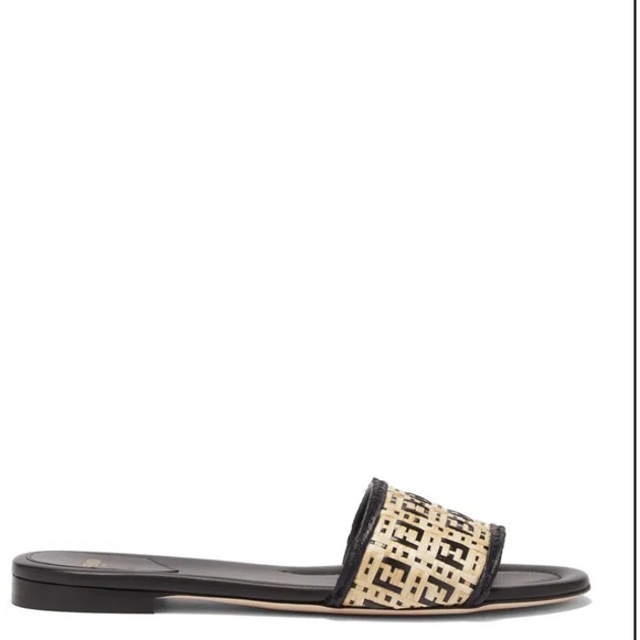 Fendi FF Raffia slides - Picture 3 of 7